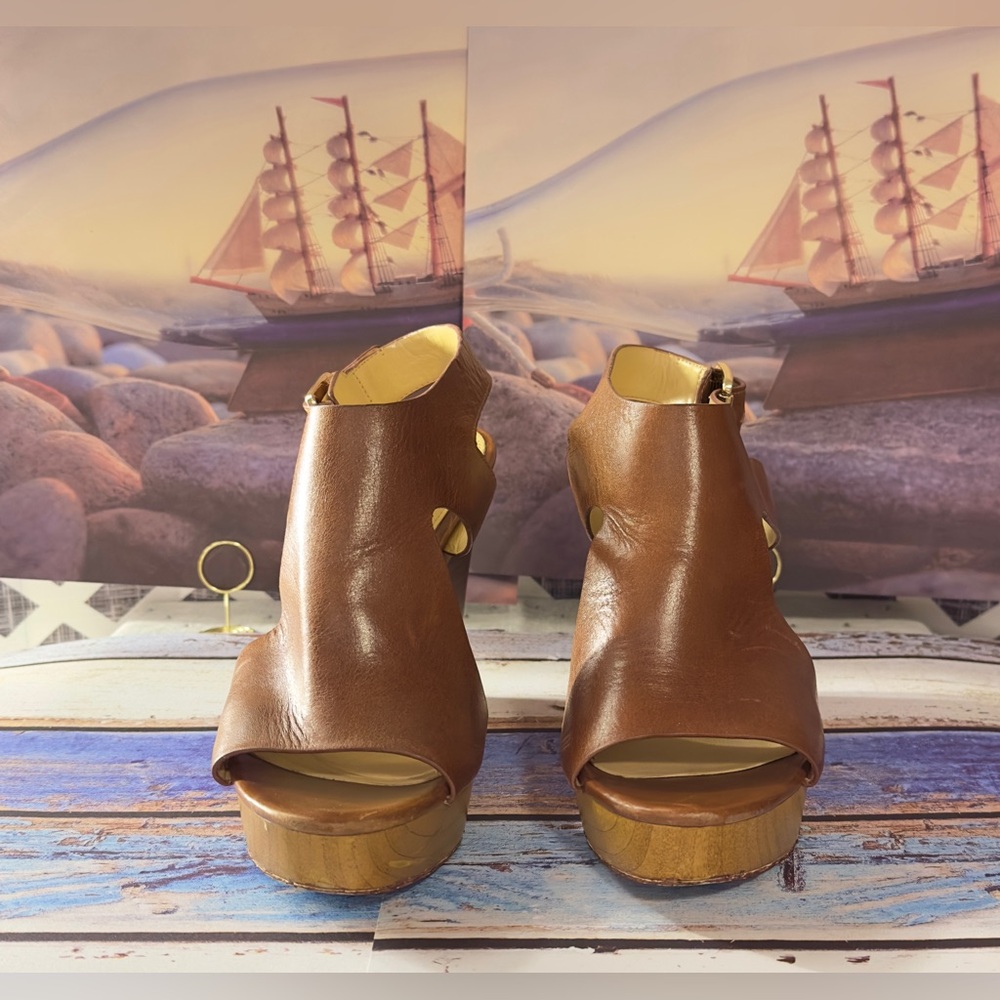 Michael Kors Brown Wedge Sandals - Picture 4 of 10